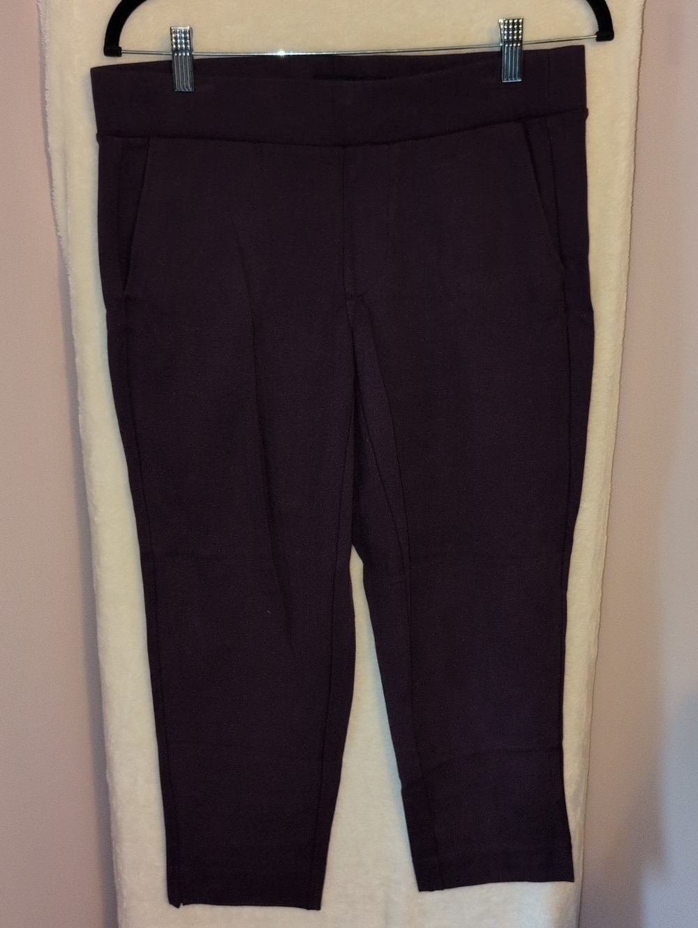 Torrid Ponte Knit Ankle Length Pull-On Pants in Deep Plum